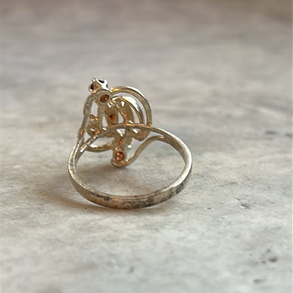 Elegant Vintage Garnet Gemstones Ring Size 7 1970-1980’s Ring Genuine Garnets - Picture 6 of 9